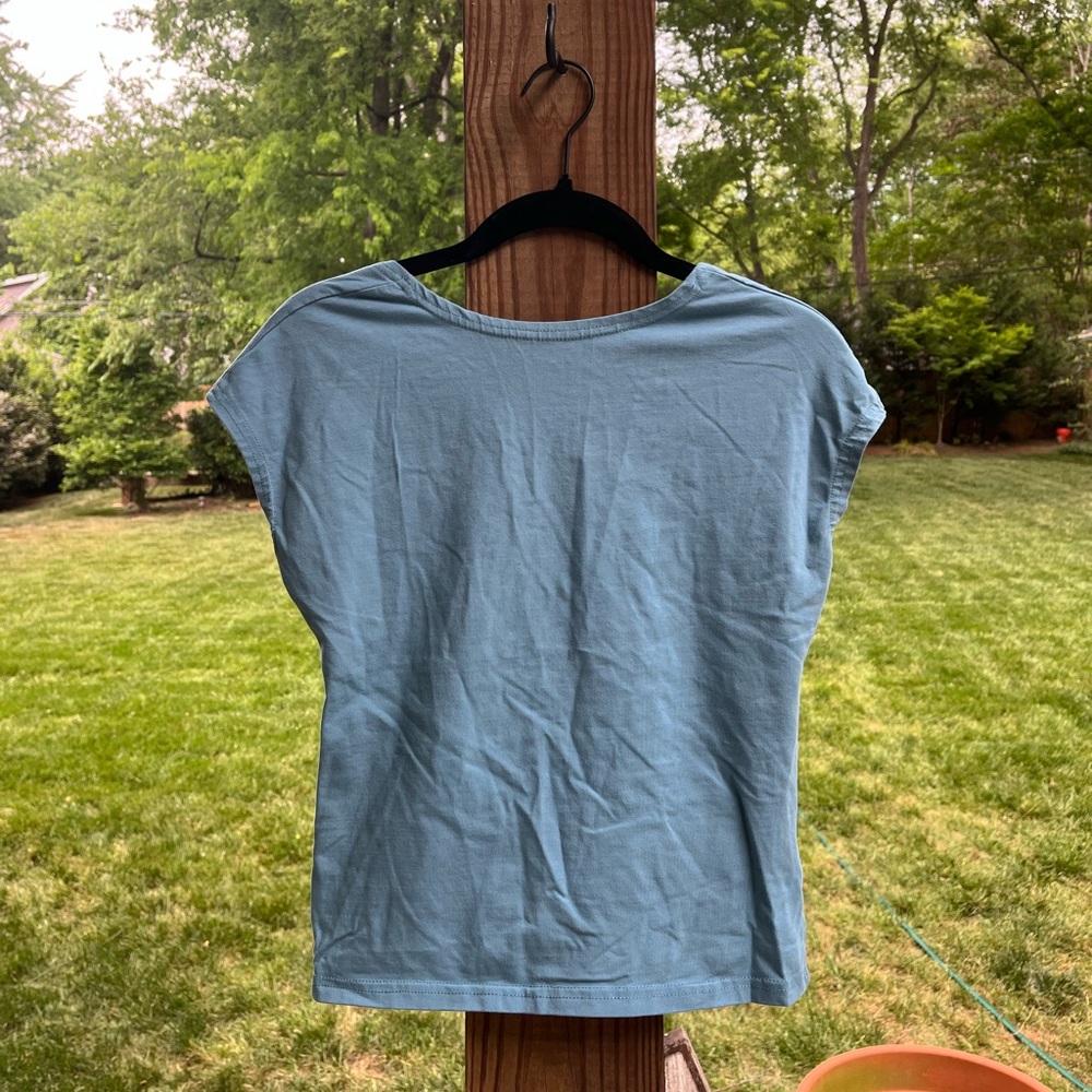 Light Blue Women's Cap-Sleeve Tee